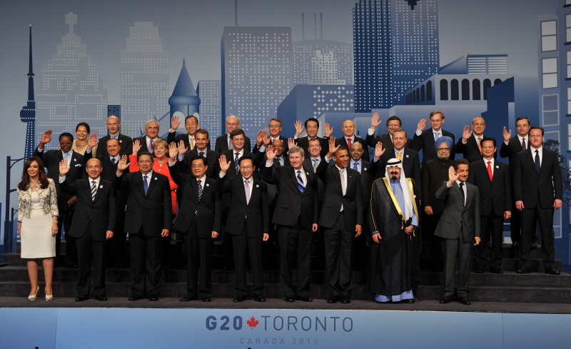 캐나다 G20 정상회의 정상기념 촬영