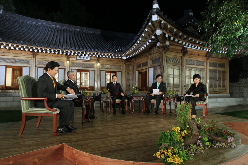 추석맞이 특별기획-이명박 대통령과의 대화 촬영